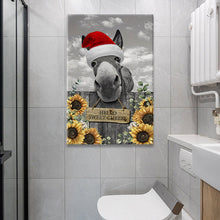 Funny Donkey Hello Sweet Cheeks - Christmas Canvas - Gifts For Friends Bathroom, Living Room Decor Framed  Canvas Wall Art