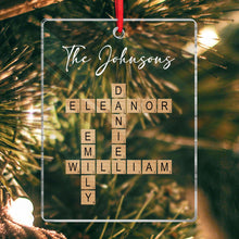 Custom Name Crossword Rectangle Ornament - Personalized Acrylic Ornament - Gift For Family, Friends