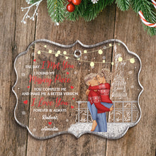 I Found My Missing Piece Couples Christmas - Customized Personalized Acrylic Ornament - Christmas Gift For Couple