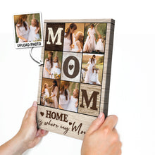 Custom Photo Home Where My Mom Where - Customized Personalized Canvas - Gift For Family Mothr Mom Mother Day GIft Ideas