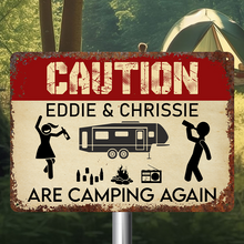Caution For Campers - Personalized Custom Classic Camping Metal Signs
