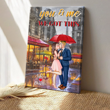 Elegant Couple On The Street - Personalized Customized Canvas - Valentine's Day Gift