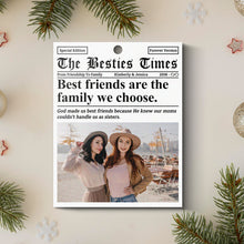 Best Friends Are The Family We Choose - Personalized Wooden Cutout Ornament - Gift For Best Friends, Besties