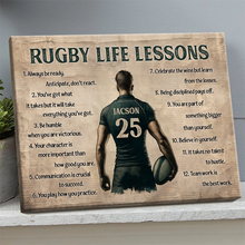 Custom Photo Rugby Life Lessons Gift For Rugby Lovers Personalized Custom Framed Canvas Wall Art