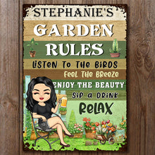 Personalized Custom Garden Metal Sign Garden Rules Feel The Breeze Enjoy The Beauty Gardening Classic Metal Sign