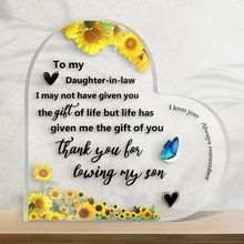 To Daughter-In-Law - Personality Personality Acrylic Plaque - Unique Gift