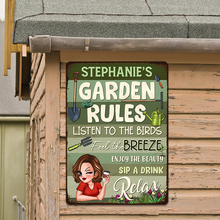 Garden Rules - Personality Customized Metal Sign - Gift For Garden Woman