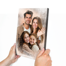 Personalized Watercolor Painting Of Loved Ones, Custom Commemorative Family Portrait From Photo, Thoughtful Bereavement Art, Personalized Customized Canvas Gift For Grandpa
