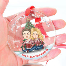 My Favorite Place Is Next To You - Customized Personalized Glass Ornament - Christmas Gift For Couple Husband Wife