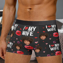 Custom Photo I Love My Wife Gifts For Husband Personalized Custom Man's Boxer Briefs