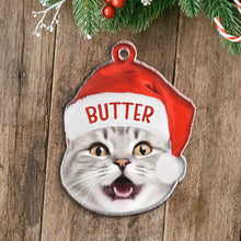 Funny Santa Hat Custom Photo Ornament - Personalized Acrylic Ornament - Christmas Gift For Family, Friends