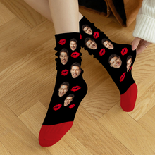 Custom Photo Personalized Custom Socks Gift For Couple Lover Valentine's Day Gift