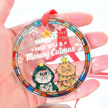 We Hiss You A Meowy Catmas - Customized Personalized Glass Ornament - Christmas Gift For Cat Pet Lover