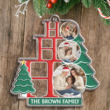 Custom Family Photo Pine Tree Shaped Ornament - Personalized Acrylic Ornament - Christmas Gifts For Family Members