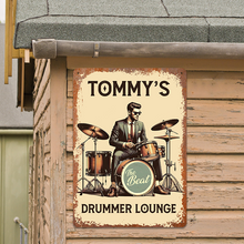 My Drummer Lounge Gift For Drummer Personalized Custom Metal Sign