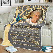 Love And Hugs From Heaven - Customized Personalized Blanket - Sympathy Gift For Memorial