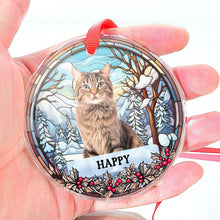 Custom Photo Christmas Memorial Family Dog Cat - Customized Personalized Glass Ornament - Gift For Christmas