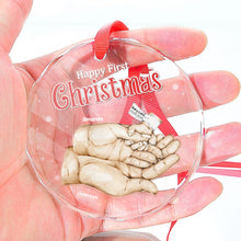 Tiny Hands, Big Dreams - Family Personalized Glass Ornament - Gift For Baby Kids, Newborn Baby