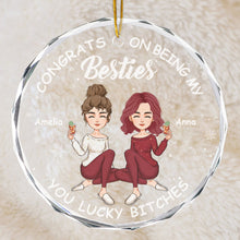 Christmas Congrats On Being My Bestie - Personalized Glass Ornament - Gift For Bestie