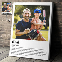 Custom Photo Dad Meaning - Customized Personalized Canvas - Best Gift For Dad Father's Day Gift Ideas