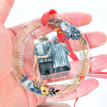 From Our First Kiss Till Our Last Breath Old Couples - Customized Personalized Glass Ornament - Gift For Old Couple