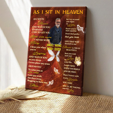 As I Sit In Heaven -Sympathy Photo, Memorial Gifts Personalized Custom Framed Canvas Wall Art