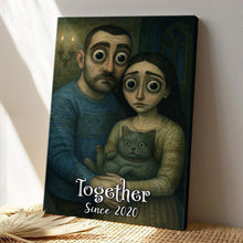 Custom Couple Photo Gothic Style - Personalized Customized Canvas - Special Halloween Gift For Couple, Him, Her, Husband, Wife