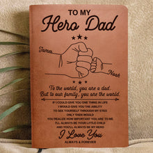 To My Hero Dad - Personalized Leather Journal - Father's Day Gift For Dad, Grandpa
