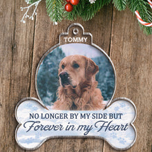 Custom Photo Forever In Our Hearts - Personalized Custom Acrylic Ornament - Best Gift For Dog Lover