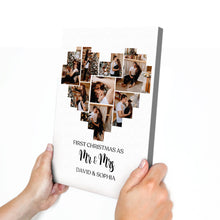 Custom Photo First Christmas As Mr & Mrs - Personalized Customized Canvas - Gifts For Couple