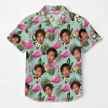 Custom Photo With Beloved Ones Flamingo Theme - Personalized Customized Hawaiian Shirt - Gift For Family Members, Best Friends