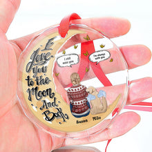 Love You To The Moon And Back -  Personalized Custom Glass Ornament - Christmas Memorial Gift