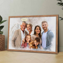 Custom Combine Photos Loved One From Different Images, Adding Halo & Wings To Deceased One - Personalized Customized Canvas - Gift For Family Members