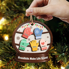 Grandkids Make Life Grand - Personalized 2-Layered Wooden Ornament - Christmas Gifts For Family