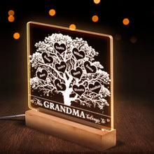 Family Tree This Grandma Belongs To - Personalized Customized 3D LED Light - Gift For Family Members, Grandparents
