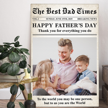 Custom Photo The Best Father Times - Personalized Customized Canvas - Father's Day Gift Ideas For Family Members, Father, Dad, Grandpa