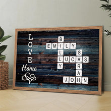 Crossword Canvas Love My Family - Personalized Customized Family Name Canvas - Gifts For Family Members