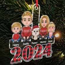 Family Sitting - Personalized Customized Ornament - Gifts For Family Couple Mom Dad Husband Wife