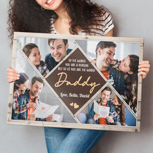 Dad Custom Photo Square - Personalized Customized Canvas - Gifts For Daddy From Son Daughter, Dad Personalized Gifts