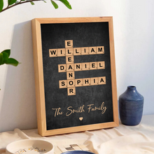 Home Decor Family Crossword Art - Personalized Customized Canvas - Christmas Gift For Family