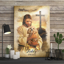 Custom Photo - God Hug Dog - Personalized Customized Canvas - Memorial Gift For Loss - Gift For Pet Lover