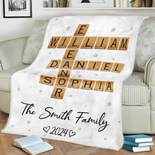 Custom Family Name Crossword Art Blanket - Customized Personalized Blanket - Gift For Family