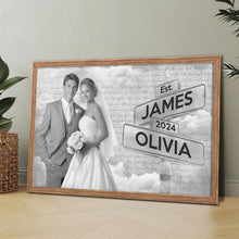 Custom Couple Photo Letter Theme - Personalized Customized Canvas - Anniversary Gift For Couples, Lovers, Husband Wife