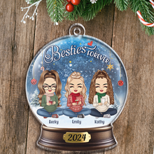 Sister Forever - Customized Personalized Snow Ball Acrylic Ornament - Christmas Gift For Bestie Best Friend
