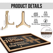 Custom Name Home With Paw Prints Pet Crossword Puzzle Art - Personalized Customized  2-Layered Wooden Plaque - Gifts For Dog Lovers