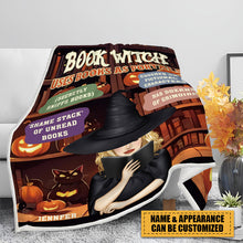 Reading Book Witch - Gift For Yourself, Gift For Women - Personalized Fleece Blanket