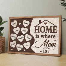 Home Is Where Mom Is - Personalized Customized Canvas - Gift For Family Members