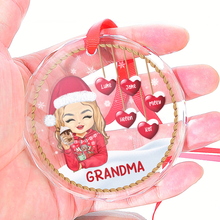 Christmas Grandma - Customized Personalized Glass Ornament - Chritstmas Gift For Family