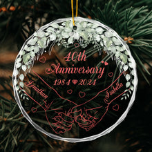 Elderly Couple Anniversary Gift - Customized Personalized Glass Ornament - Christmas Gift For Couple Husband Wife