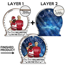 Our Love Was Written On The Stars - Customized Personalized Acrylic Wooden Ornament - Gift For Couple Husband Wife